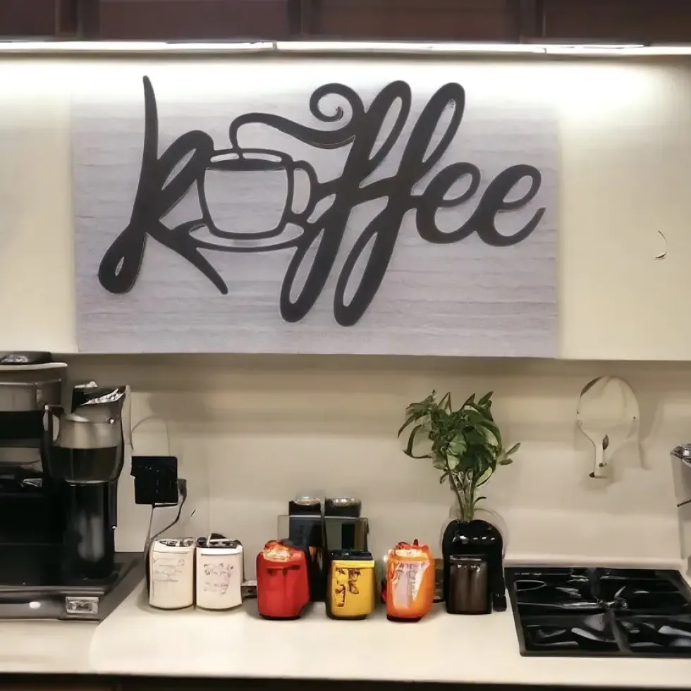 Wanddeko KAFFEE Metall Küche B 42 cm