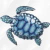 Wanddeko Metall Schildkröte Blau SCHILDI B 28 cm