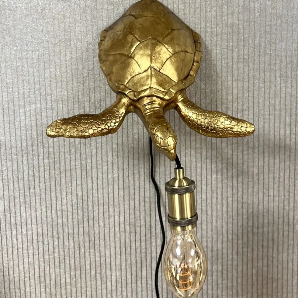 Wandlampe Schildkröte gold Höhe 35 cm