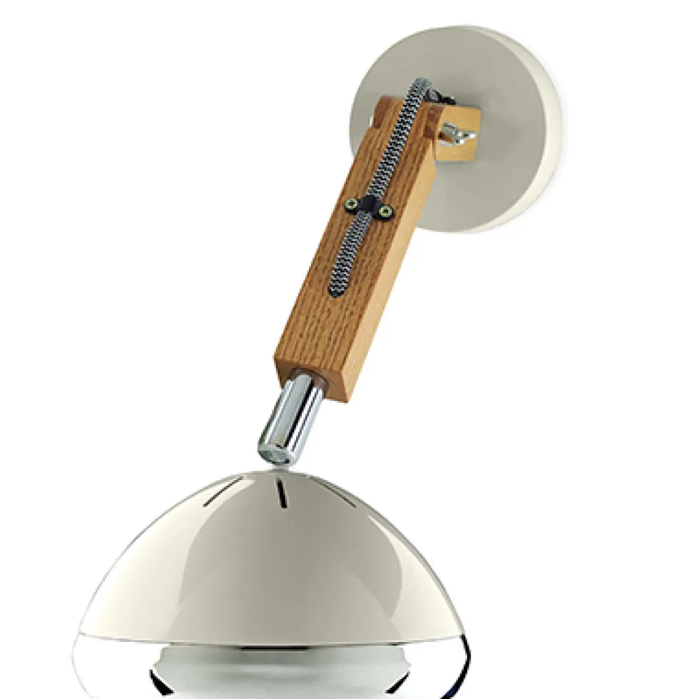Wandlampe WATTSON PIFFANY Copenhagen Vintage White aus Eschenholz