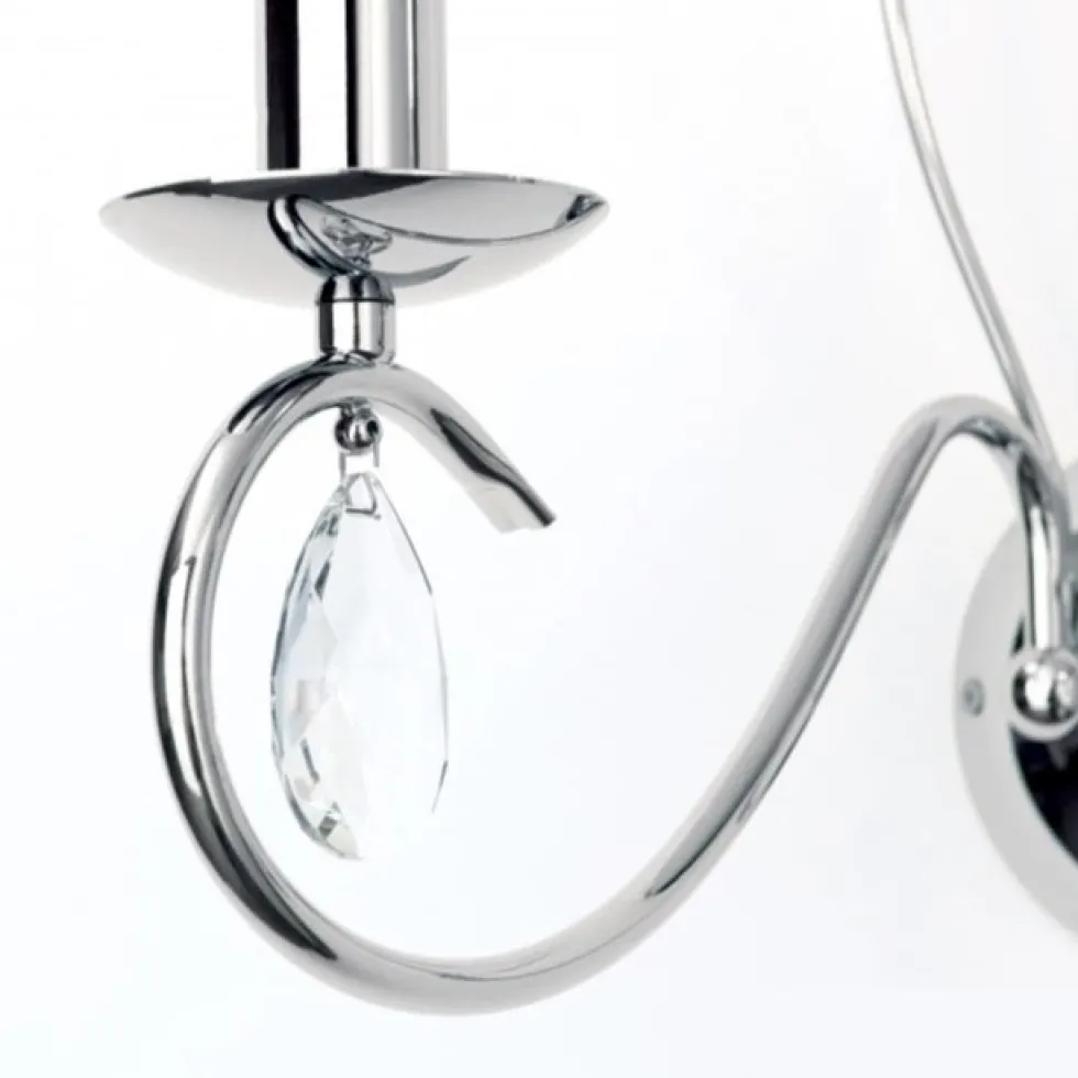 Wandleuchte Ancona chrom mit Kristallbehang