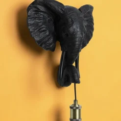 Wandleuchte Elefant Egon schwarz Höhe 36 cm