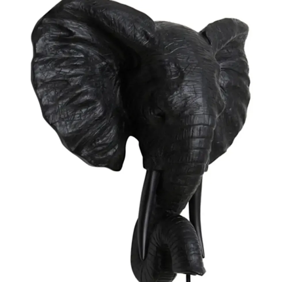 Wandleuchte Elefant Egon schwarz Höhe 36 cm