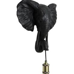 Wandleuchte Elefant Egon schwarz Höhe 36 cm