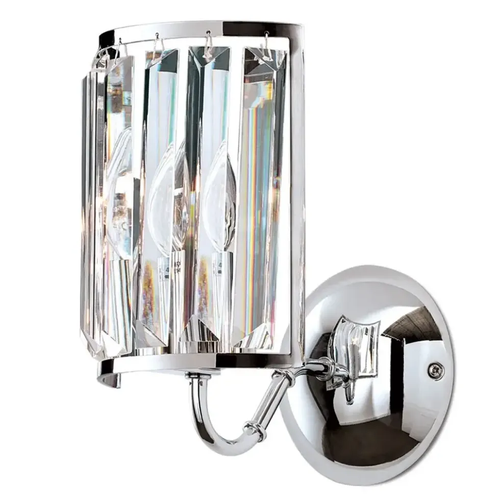 Wandleuchte Grado chrom mit Kristallbehang