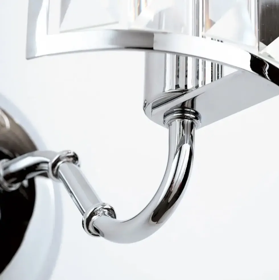 Wandleuchte Grado chrom mit Kristallbehang