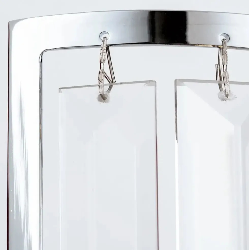 Wandleuchte Grado chrom mit Kristallbehang