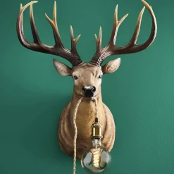 Wandleuchte Hirsch braun Harry Werner Voß Höhe 73 cm
