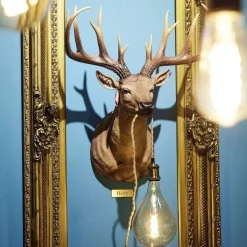 Wandleuchte Hirsch braun Harry Werner Voß Höhe 73 cm