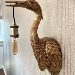 Wandleuchte Kranich gold Kalli Höhe 48 cm