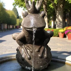 Wasserspiel Garten Froschprinz Wasserspeier Höhe 55 cm