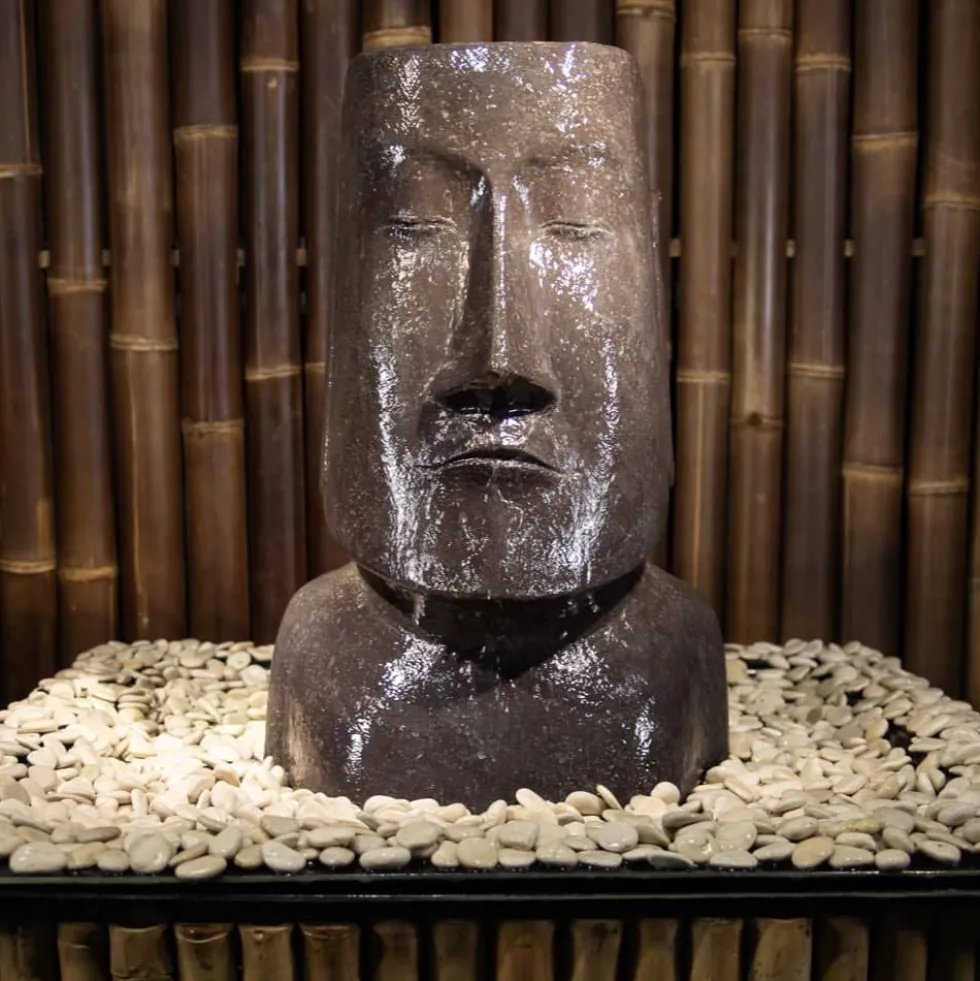 Wasserspiel Garten Moai Höhe 66 cm
