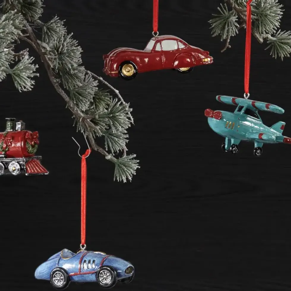 Weihnachtsbaum Anhänger Rennauto blau Kaheku