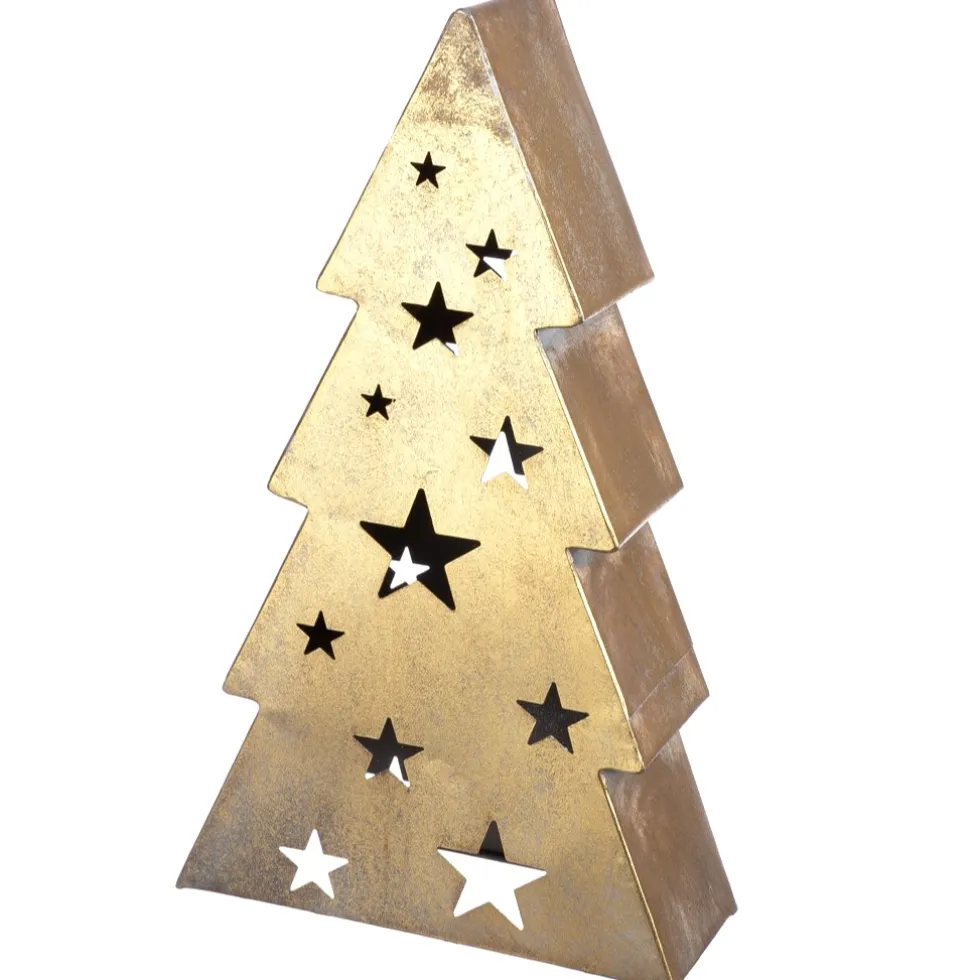Weihnachtsbaum Metall Tannenbaum gold Starry
