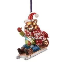 Weihnachtsbaumschmuck Bär MIT SCHLITTEN GiftCompany H 11 cm