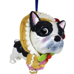 Weihnachtsbaumschmuck Bulldogge im Lebkuchenkostüm GiftCompany H 11 cm
