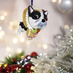 Weihnachtsbaumschmuck Bulldogge im Lebkuchenkostüm GiftCompany H 11 cm