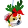 Weihnachtsbaumschmuck Bulldogge mit Geweih GiftCompany H 16 cm