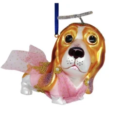 Weihnachtsbaumschmuck Dackel im Engelskostüm GiftCompany H 11 cm