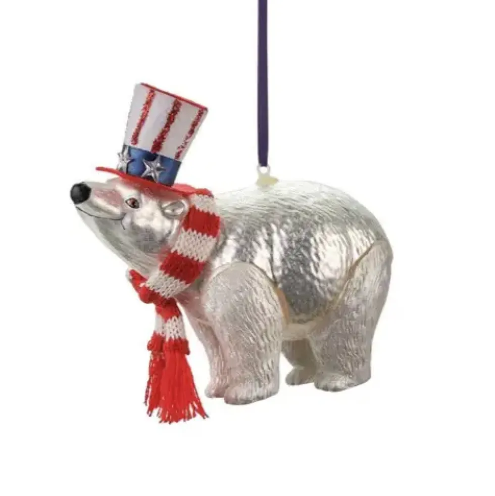 Weihnachtsbaumschmuck EISBÄR MIT ZYLINDER GiftCompany H 12 cm