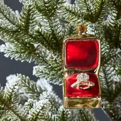 Weihnachtsbaumschmuck Heiratsantrag Merry Me gold