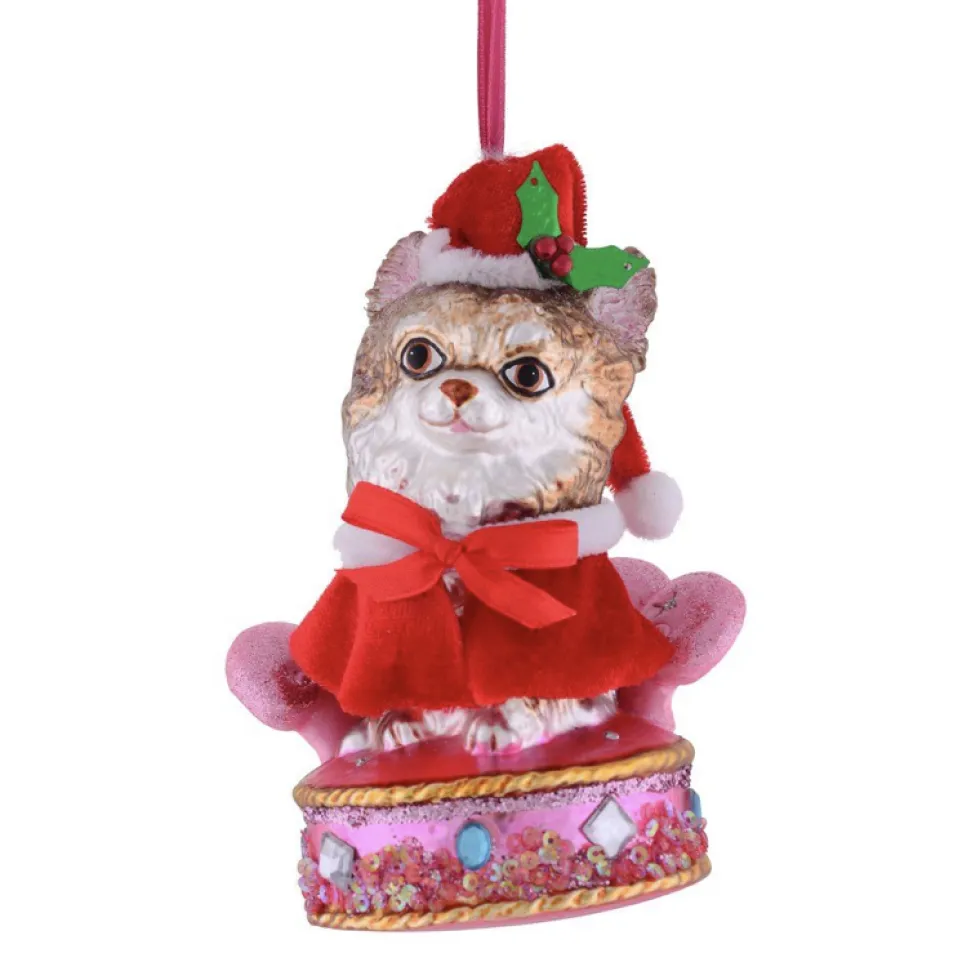 Weihnachtsbaumschmuck HUND AUF PLÜSCHSESSEL GiftCompany H 14 cm