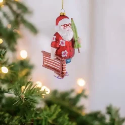 Weihnachtsbaumschmuck Santa mit Liegetuhl GiftCompany H 14 cm