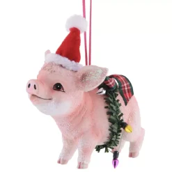 Weihnachtsbaumschmuck SCHWEIN MIT WEIHNACHTSMÜTZE GiftCompany H 11 cm