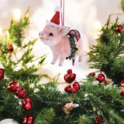 Weihnachtsbaumschmuck SCHWEIN MIT WEIHNACHTSMÜTZE GiftCompany H 11 cm