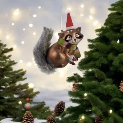 Weihnachtsbaumschmuck WASCHBÄR MIT WEIHNACHTSMÜTZE GiftCompany H 12 cm