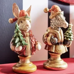 Weihnachtsdeko Büste Werner Voß ZEBRA mit Tanne Höhe 25 cm