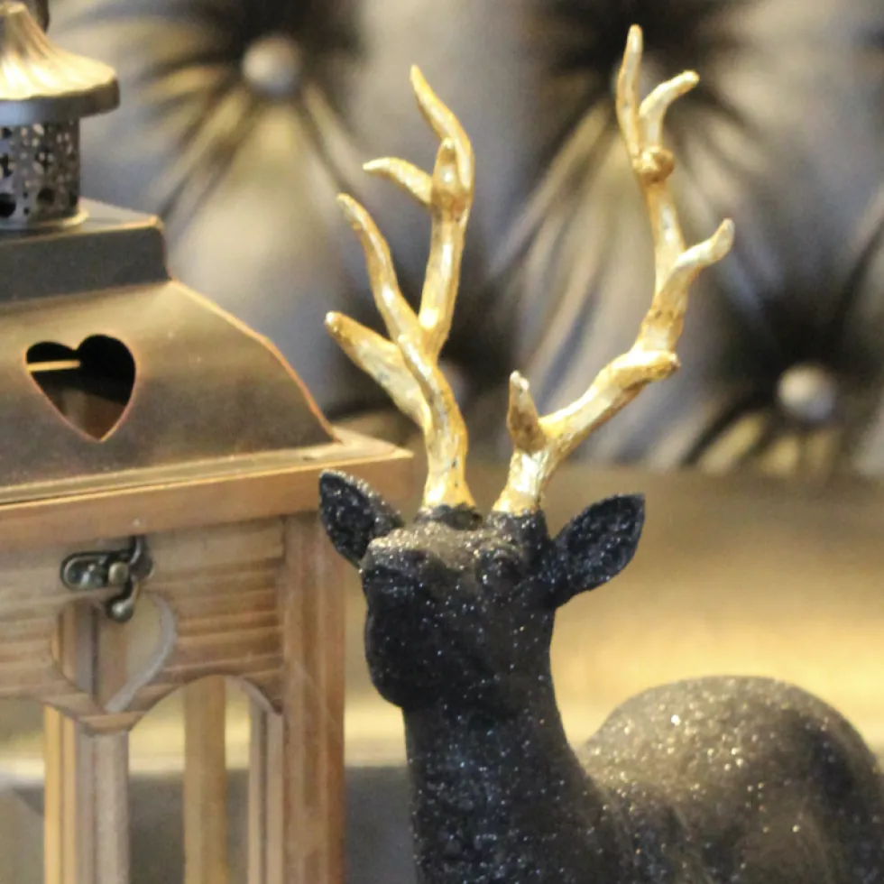 Weihnachts Deko Figur Hirsch schwarz Werner Voß