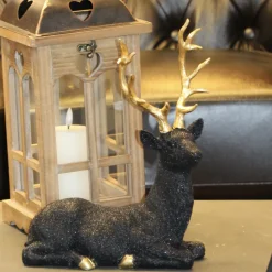 Weihnachts Deko Figur Hirsch schwarz Werner Voß