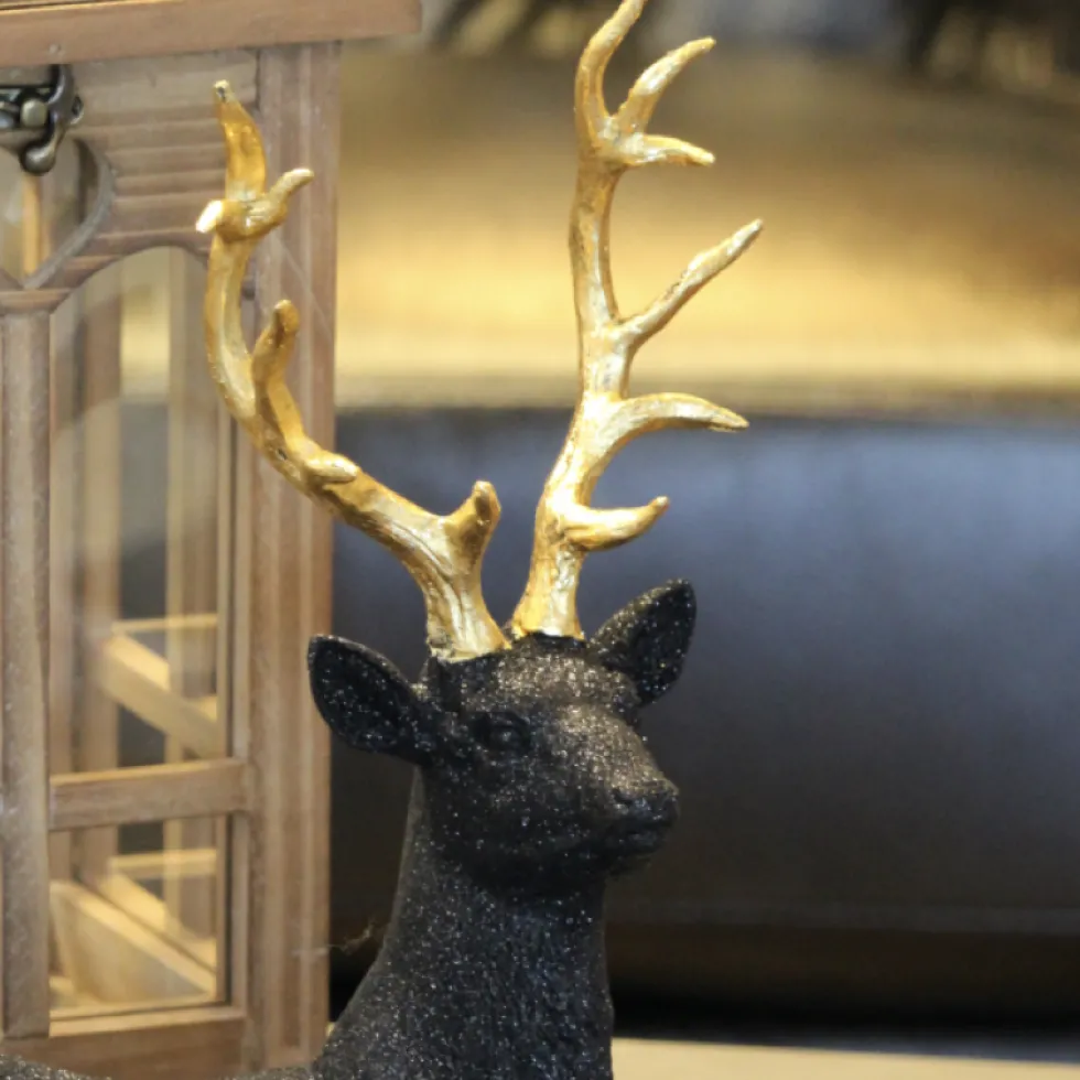 Weihnachts Deko Figur Hirsch schwarz Werner Voß