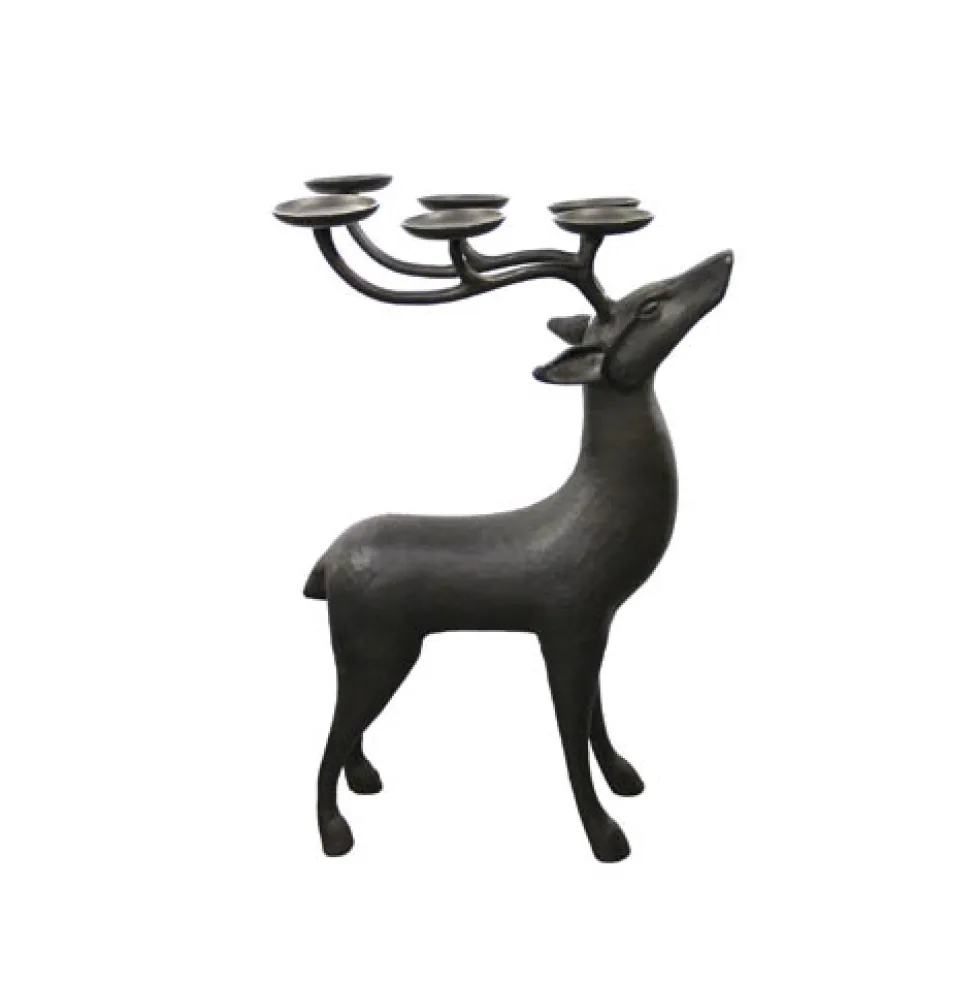 Weihnachtsdeko Hirsch Alghero schwarz Kaheku Höhe 126 cm