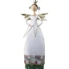 Weihnachtsdeko Metall Engel mit LED-Stern Höhe 158 cm