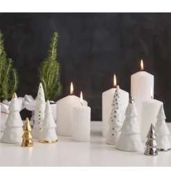 Weihnachtsdeko Tisch Porzellan 4er Set Räder Design WEIHNACHTSWALD