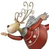 Weihnachtsfigur Deko Metall Rentier mit Schlittschuhen Höhe 48 cm