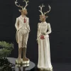 Weihnachtsfigur Galano Hirsch Kaheku 2er Set creme Höhe 35 cm