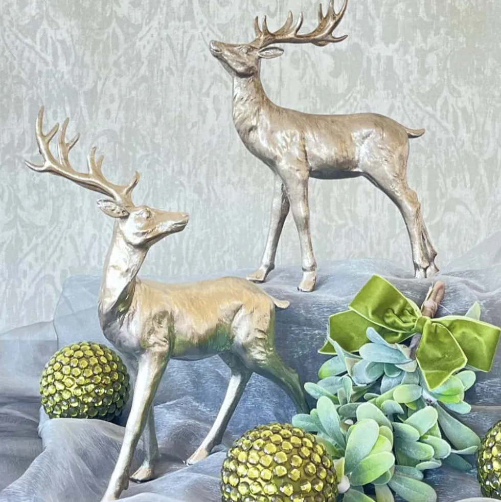 Weihnachtsfigur Hirsch champagner Werner Voß
