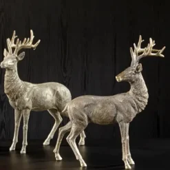 Weihnachtsfigur Hirsche Albion und Albert Kaheku Höhe 43 cm