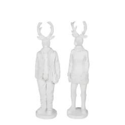 Weihnachtsfigur Hirsch Perkins 2er Set weiß Höhe 35 cm