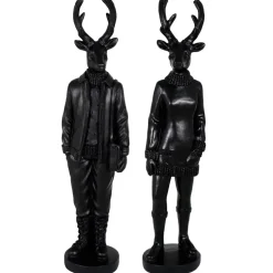 Weihnachtsfigur Hirsch Perkins 2er Set schwarz