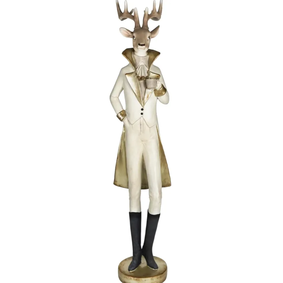 Weihnachtsfigur Hirsch Rovan creme Kaheku