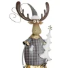 Weihnachtsfigur Metall Deko Rentier mit Baum Höhe 65 cm
