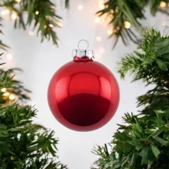 Weihnachtskugel 4er-Set OPAL GiftCompany uni rot ø 6 cm