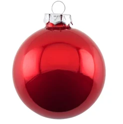 Weihnachtskugel 4er-Set OPAL GiftCompany uni rot ø 6 cm