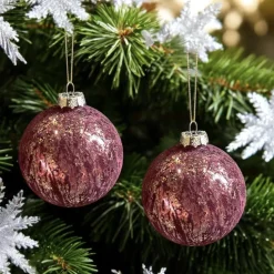 Weihnachtskugel 2er-Set PURPLE FLOCK Casablanca ø 10 cm