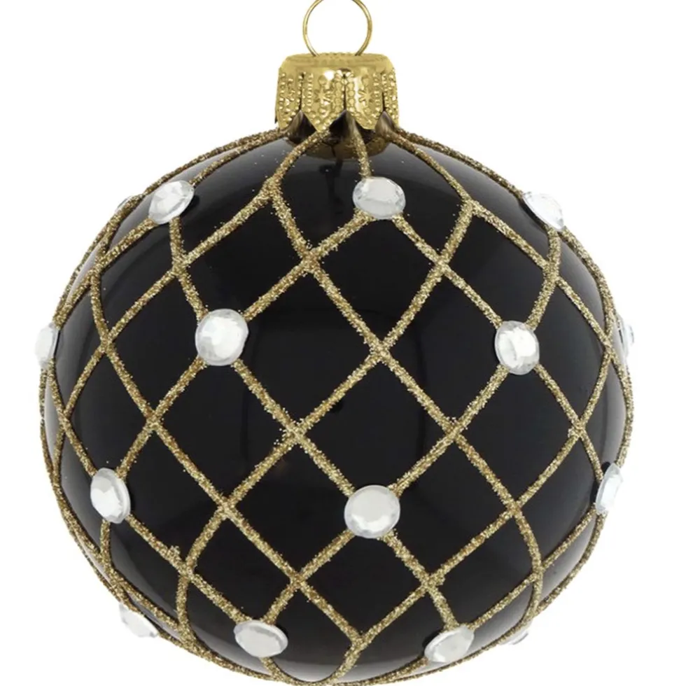Weihnachtskugeln Glas Thura schwarz 8 cm
