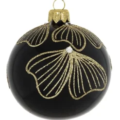 Weihnachtskugeln Glas Thura schwarz 8 cm